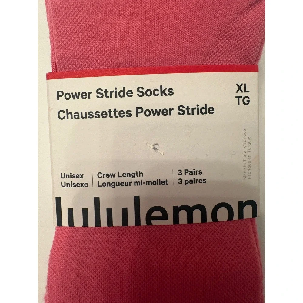 Lululemon Power Stride NWT Unisex Crew Socks 3 Pack XL‎
